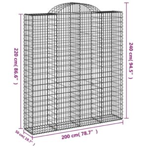 Oblúkový gabionový kôš 200x50x220/240 cm pozinkované železo - Image 5