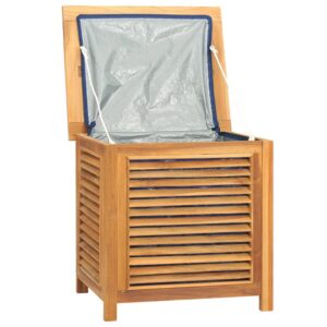 Záhradný úložný box s vreckom 60x50x5 cm masívny teak - Image 5