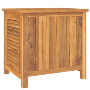 Záhradný úložný box s vreckom 60x50x5 cm masívny teak - Image 7