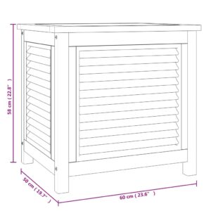 Záhradný úložný box s vreckom 60x50x5 cm masívny teak - Image 9