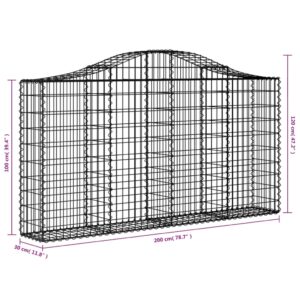 Oblúkové gabiónové koše 5 ks 200x30x100/120cm pozinkov. železo - Image 6