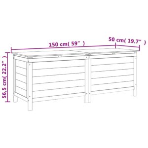 Záhradný úložný box, antracitový 150x50x56,5 cm, jedľový masív - Image 8