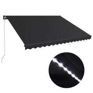 Ručná zaťahovacia markíza s LED 400x300 cm antracitová - Image 2