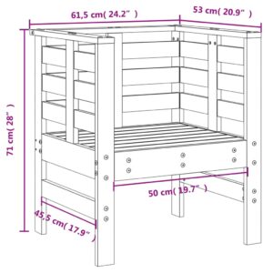 Záhradné stoličky 2 ks biele 61,5x53x71 cm borovicový masív - Image 10