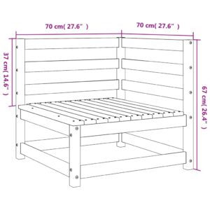 Záhradné pohovky rohové 2 ks 70x70x67 cm impregnovaná borovica - Image 9