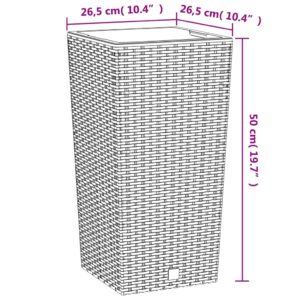 Kvetináč s vyberateľnou vložkou biely 11 / 26,5 l PP ratan - Image 7