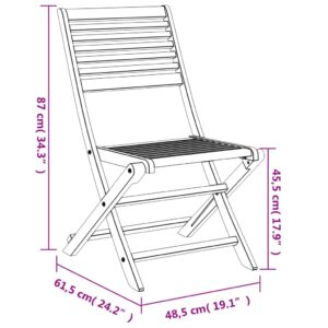 Skladacie záhradné stoličky 4 ks 48,5x61,5x87 cm akáciový masív - Image 10