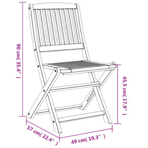 Skladacie záhradné stoličky 4 ks 57x49x90 cm akáciový masív - Image 10