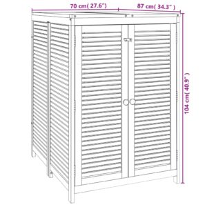 Záhradný úložný box 70x87x104 cm masívne akáciové drevo - Image 9