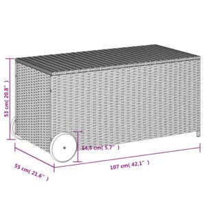 Záhradný úložný box s kolieskami hnedý 190 l polyratan - Image 11