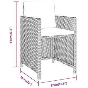 3-dielny záhradný jedálenský set s podložkami béžový - Image 10