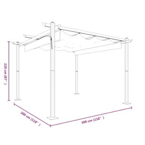 Záhradný altánok so zaťahovacou strechou 3x3 m sivohnedý - Image 10