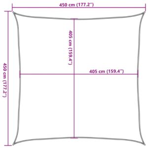 Tieniaca plachta 160 g/m² štvorec terakotová 4,5x4,5 m, HDPE - Image 10