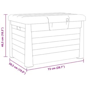 Vonkajší box na vankúše sivý 73x50,5x46,5 cm polypropylén - Image 11