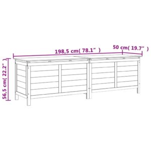 Záhradný úložný box hnedý 198,5x50x56,5 cm jedľový masív - Image 8