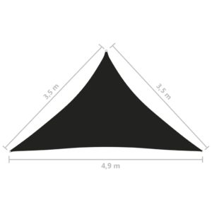 Tieniaca plachta, oxford, trojuholníková 3,5x3,5x4,9 m čierna - Image 7