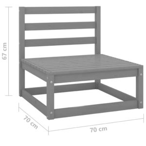 Záhradné stredové pohovky s podložkami 2 ks borovicový masív - Image 6